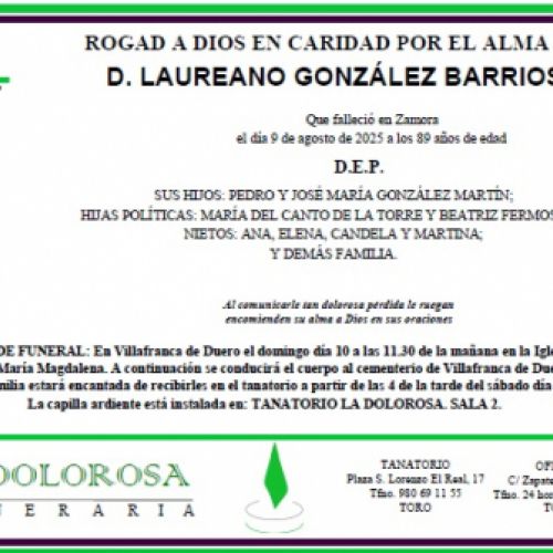 D. LAUREANO  GONZÁLEZ BARRIOS