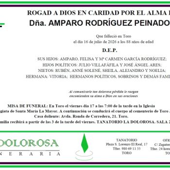 Dña. AMPARO RODRÍGUEZ PEINADOR