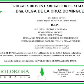 Dña. OLGA DE LA CRUZ DOMÍNGUEZ