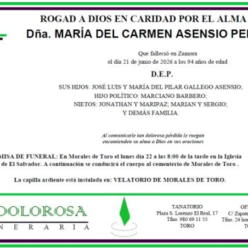 Dña. María del Carmen Asensio Peláez