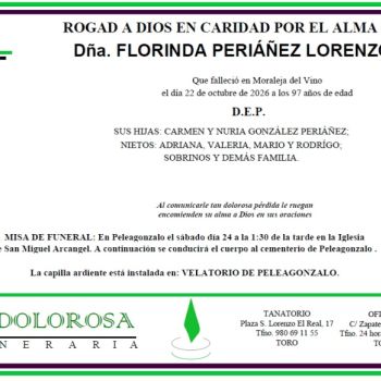 Dña. FLORINDA PERIÁNEZ LORNZO