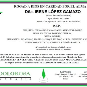 Dña. IRENE LÓPEZ GAMAZO